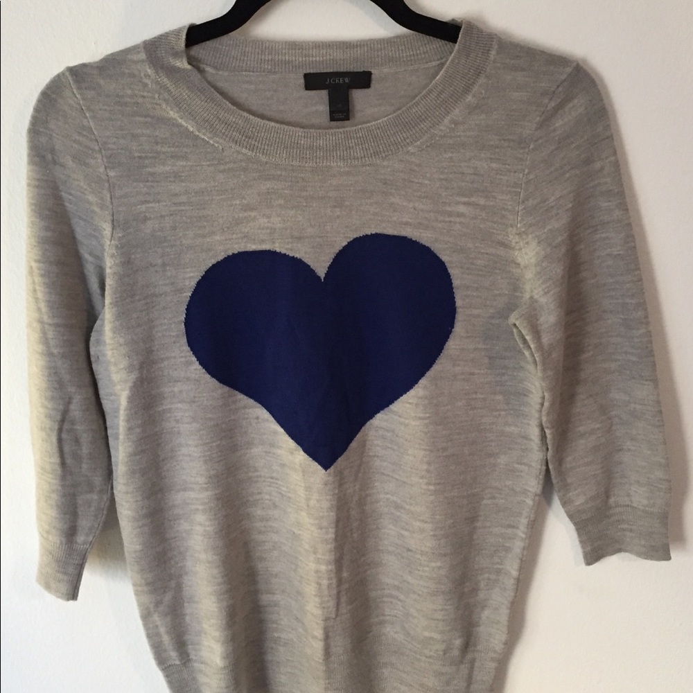 J. Crew Blue Heart Me Tippi Sweater XS - Picture 3 of 6